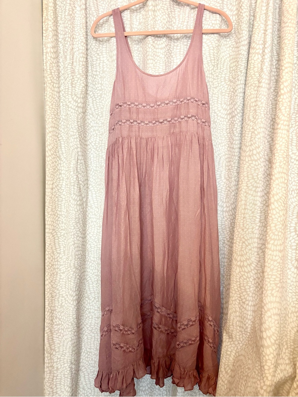 Free People
Women's Scoop Neck Voile & Lace Midi Dress Small
